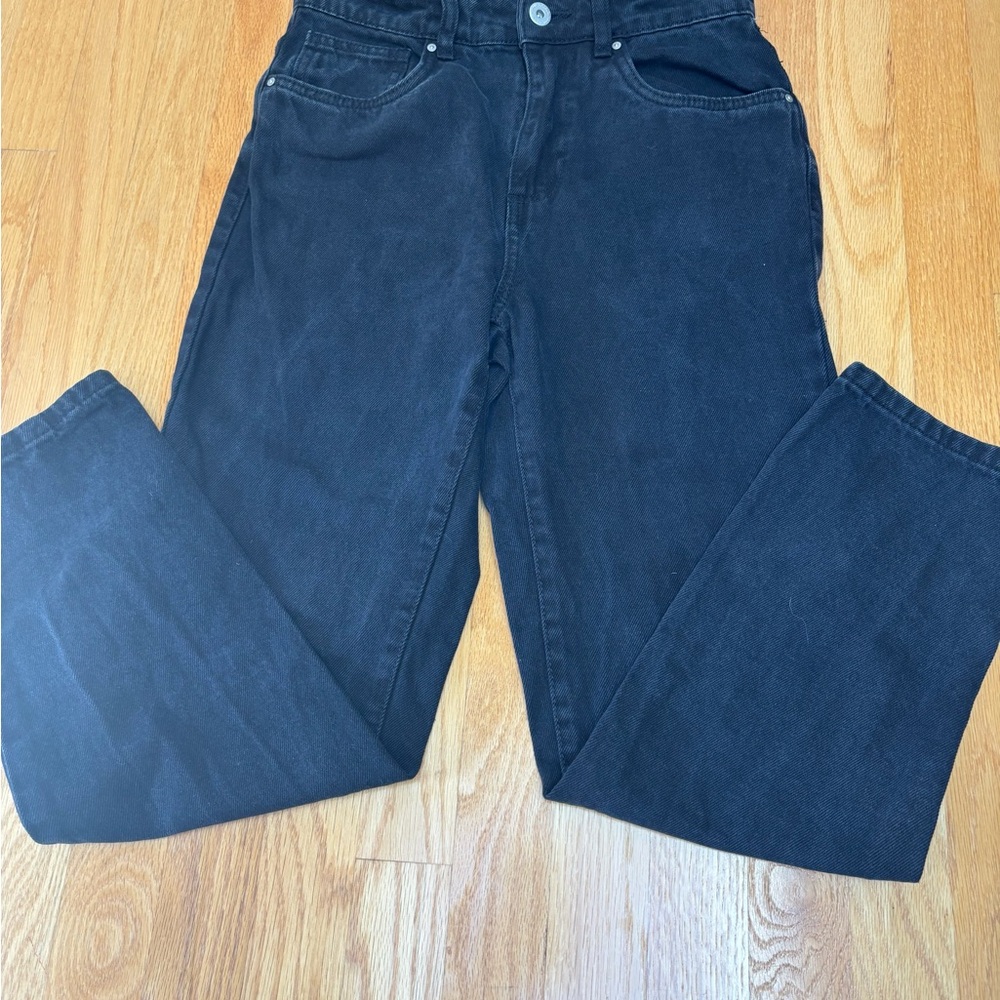 Cotton On Charcoal Mom Jeans mid rise straight leg size 4 high rise